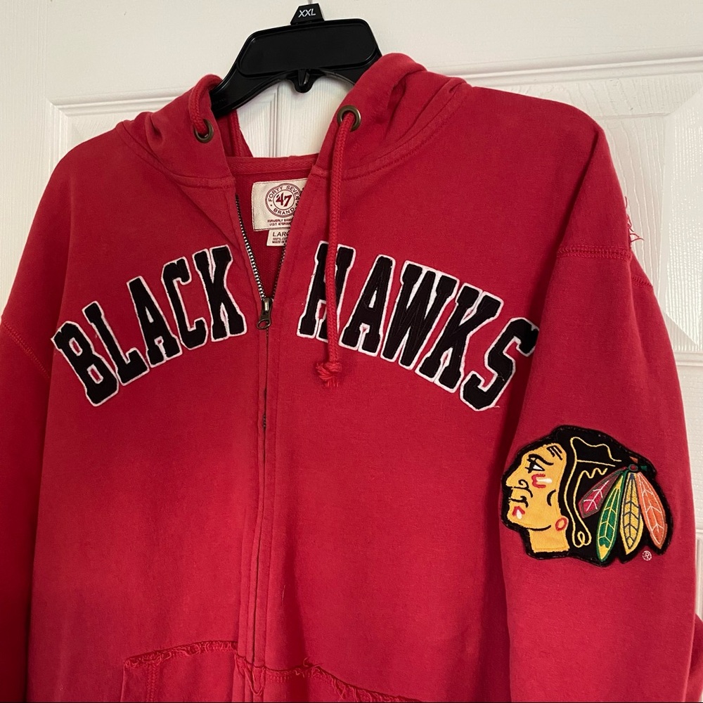 Black Hawks Zip Up Hoodie